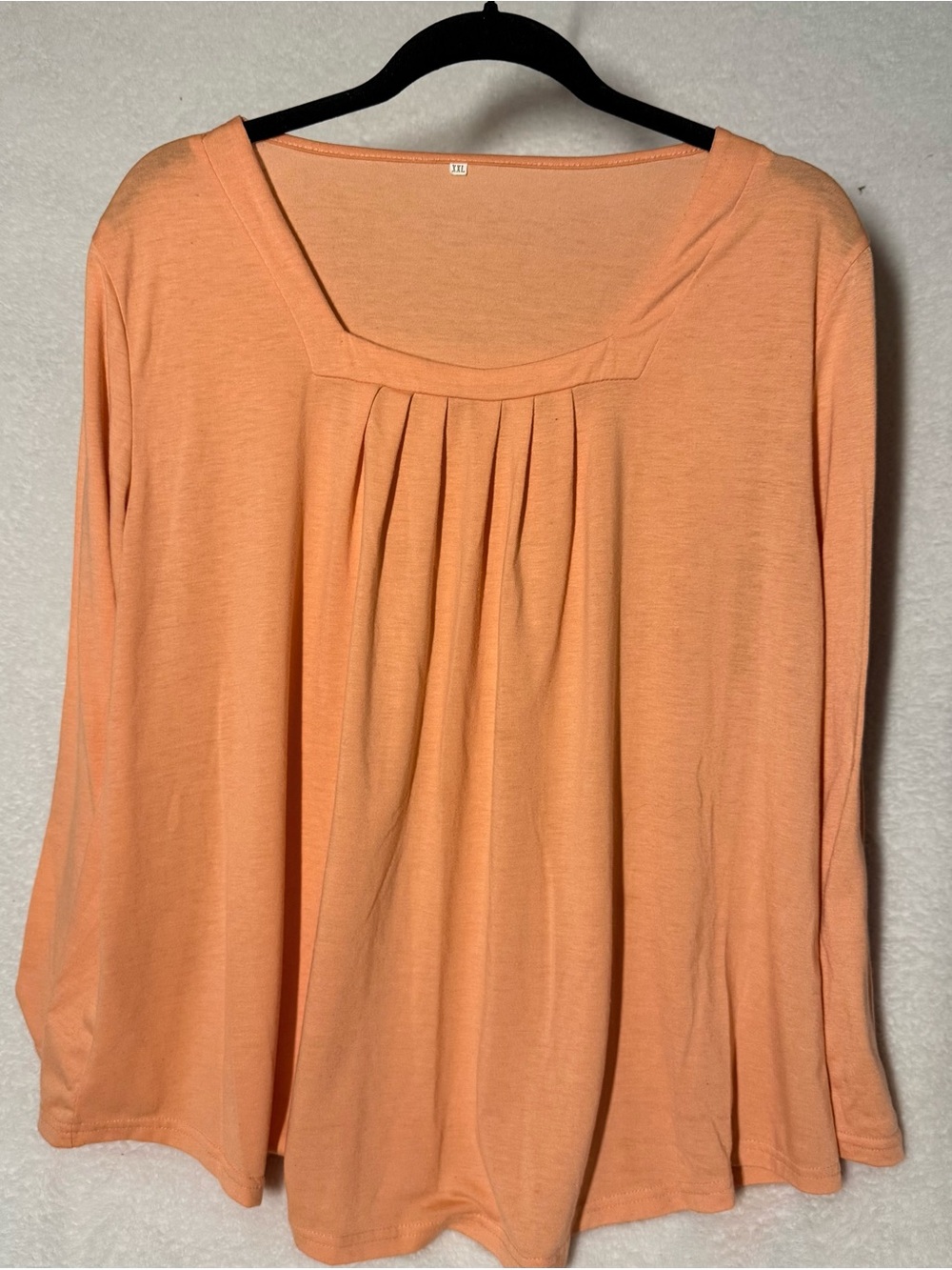 Women's Peach Pleated Long-Sleeve Top XXL